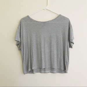 Black and white striped crop top